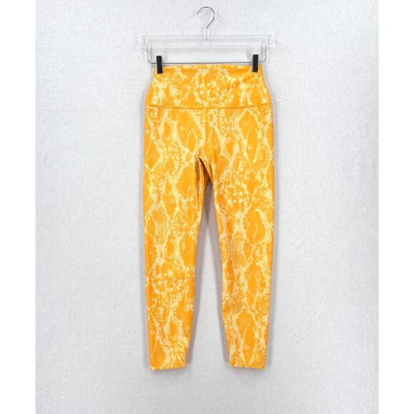 CARBON38 High Rise 7/8 Leggings Womens Medium Kumquat Yellow Snake Python - Picture 6 of 16